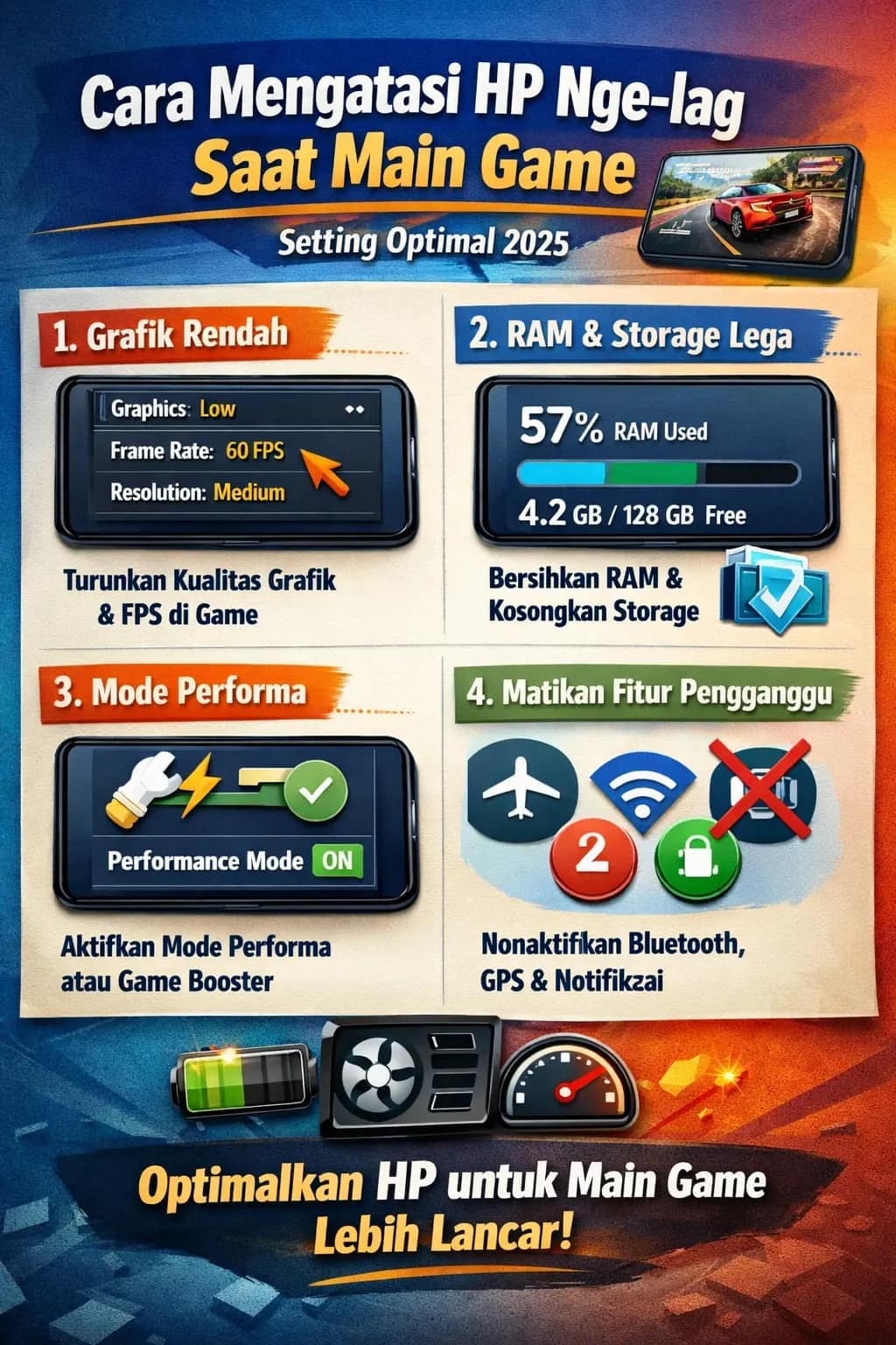 Cara Mengatasi HP Nge-lag Saat Main Game — Setting Optimal 2025