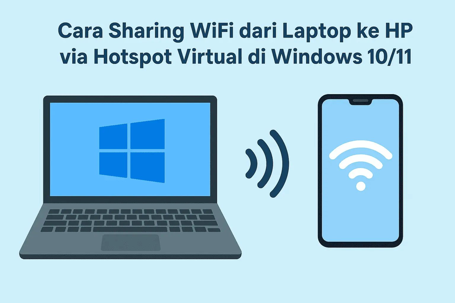 Cara Sharing WiFi dari Laptop ke HP via Hotspot Virtual di Windows 10/11