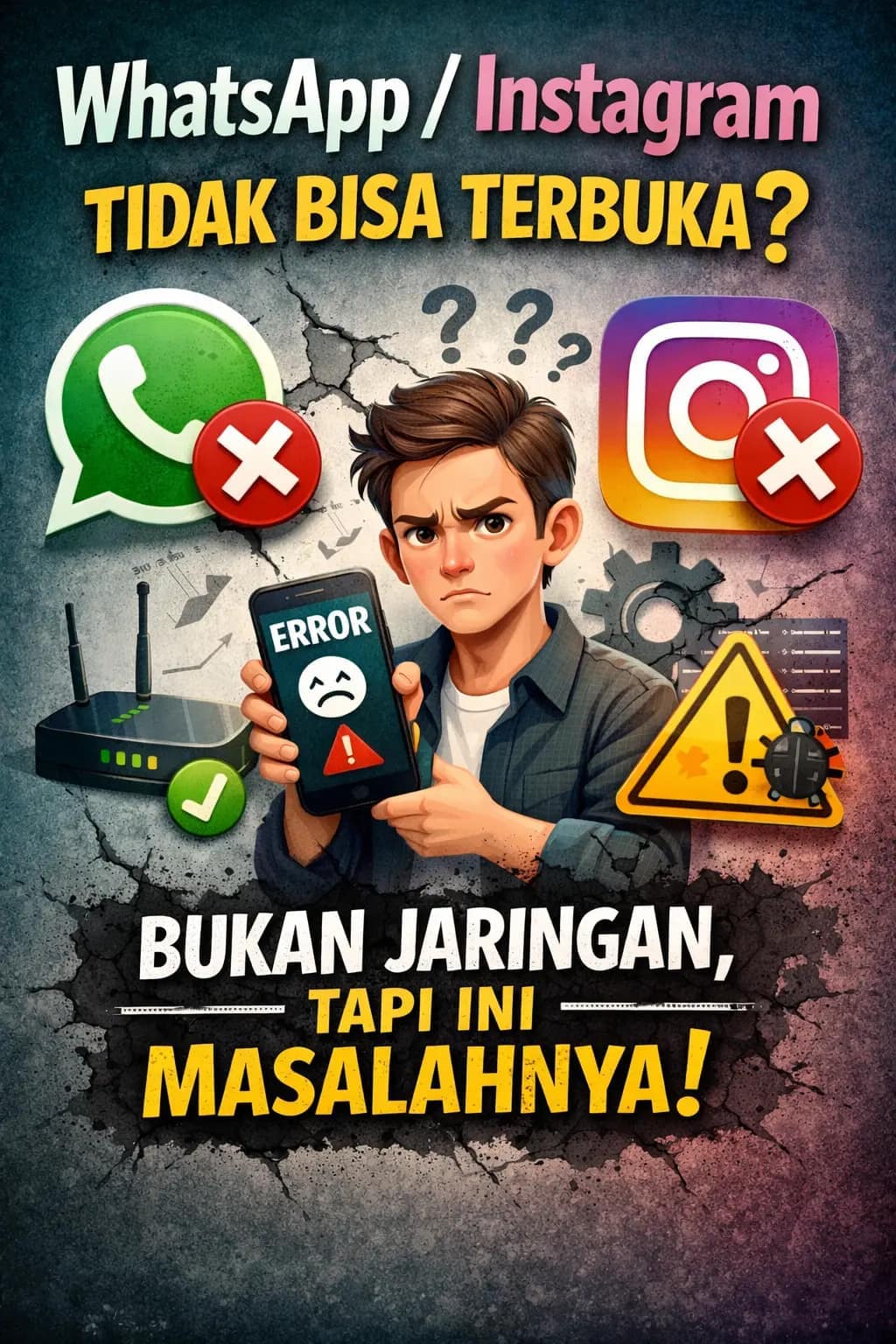 WhatsApp/Instagram Tidak Bisa Terbuka? Bukan Jaringan, Tapi Ini Masalahnya!
