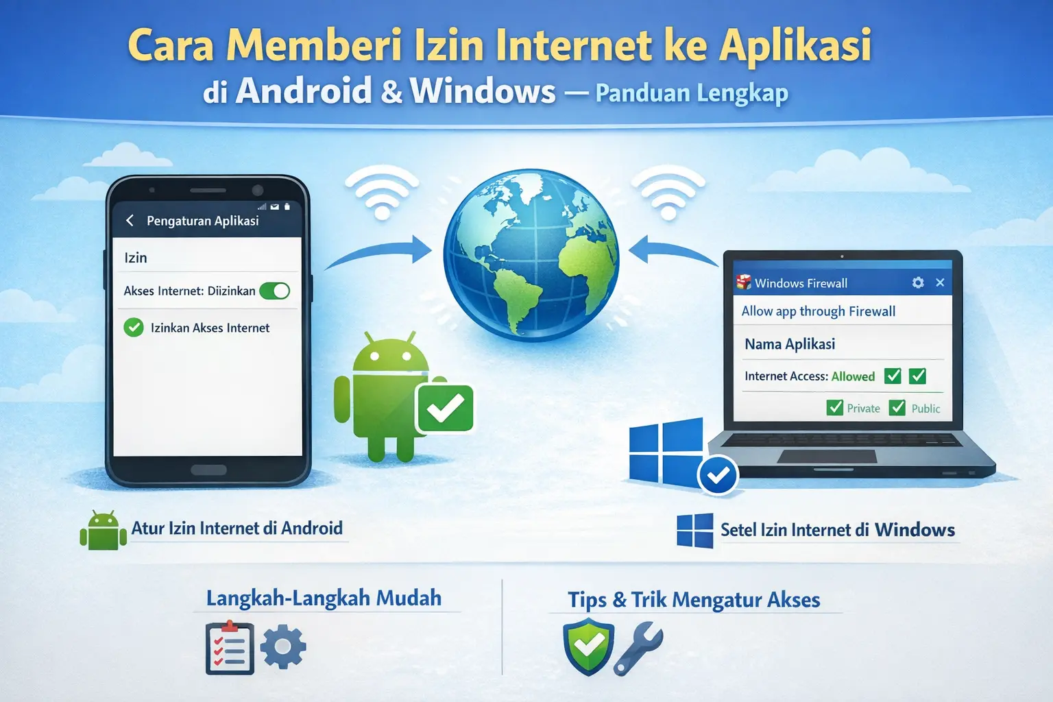 Cara Memberi Izin Internet ke Aplikasi di Android & Windows — Panduan Lengkap