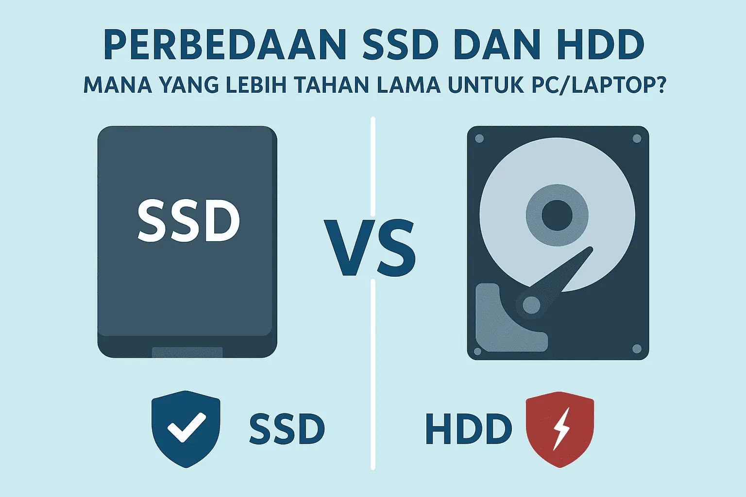 Perbedaan SSD dan HDD: Mana yang Lebih Tahan Lama untuk PC/Laptop?